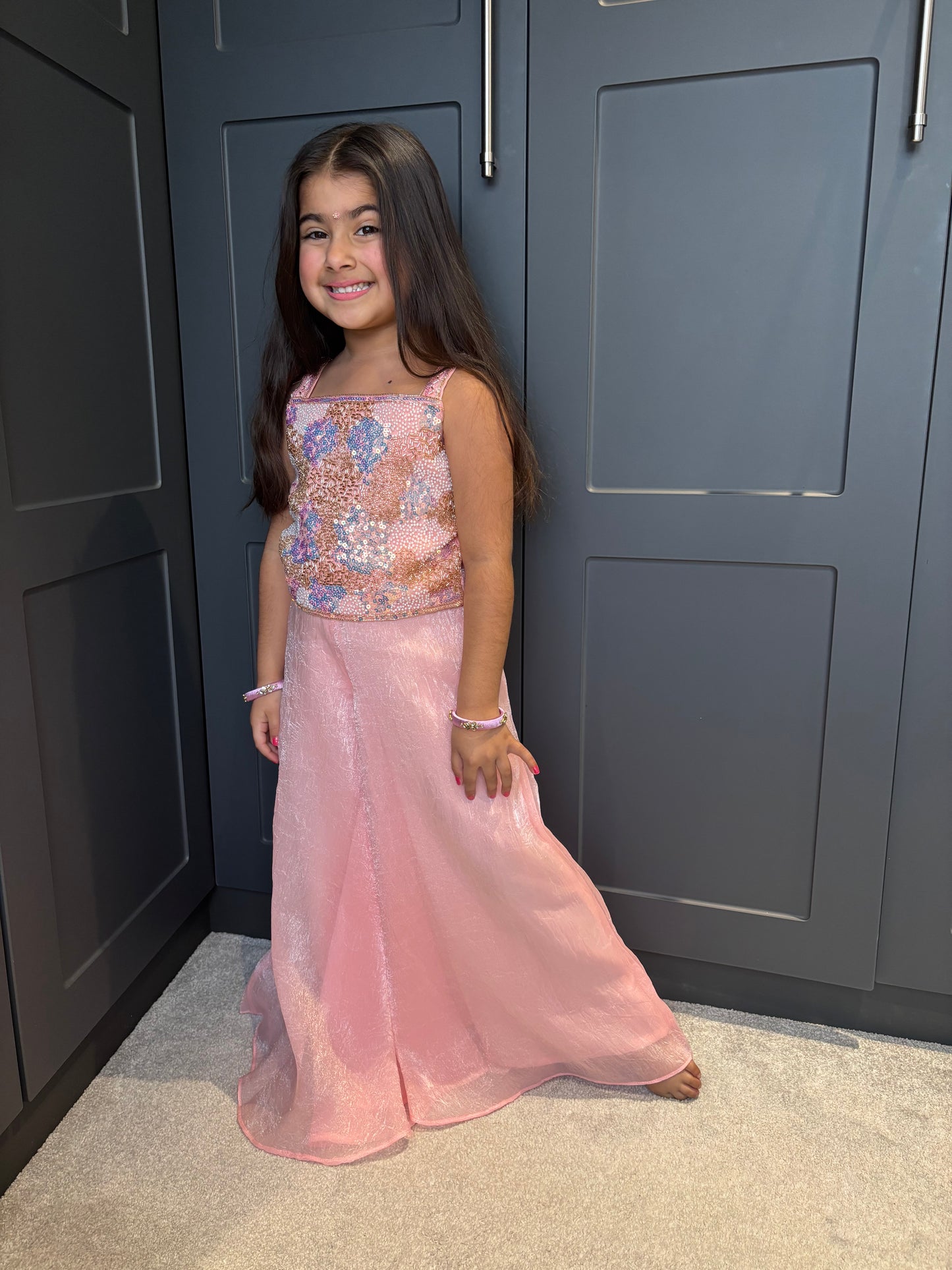 Baby Pink Palazzo Suit