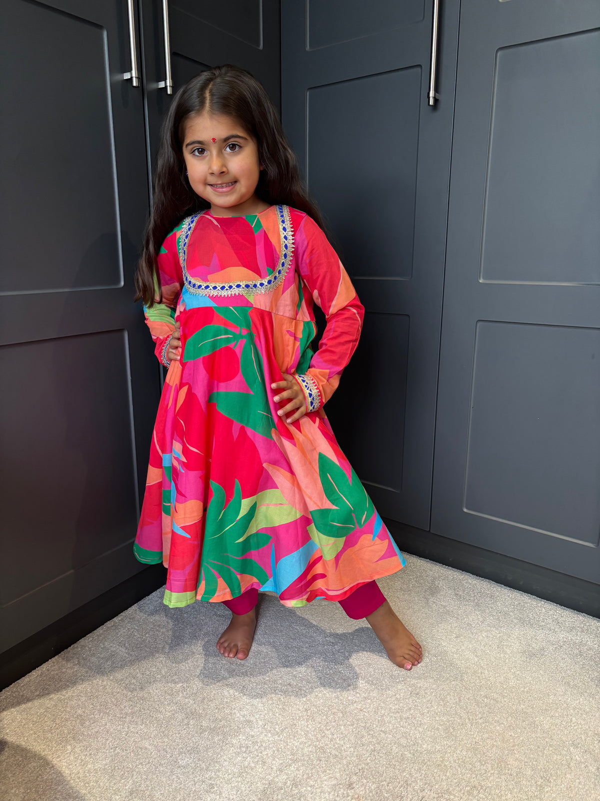 SAMPLE GIRLS RED ANARKALI AGE 5