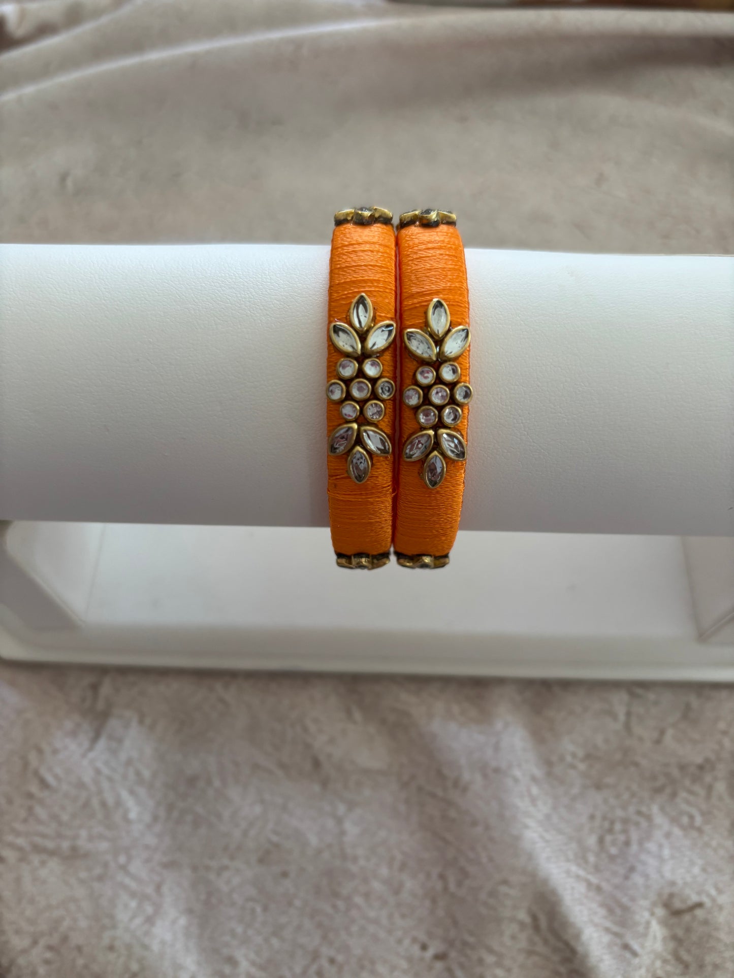 Orange Embellished Bangle