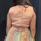 Peach & Champagne Gold Mirror Work Length