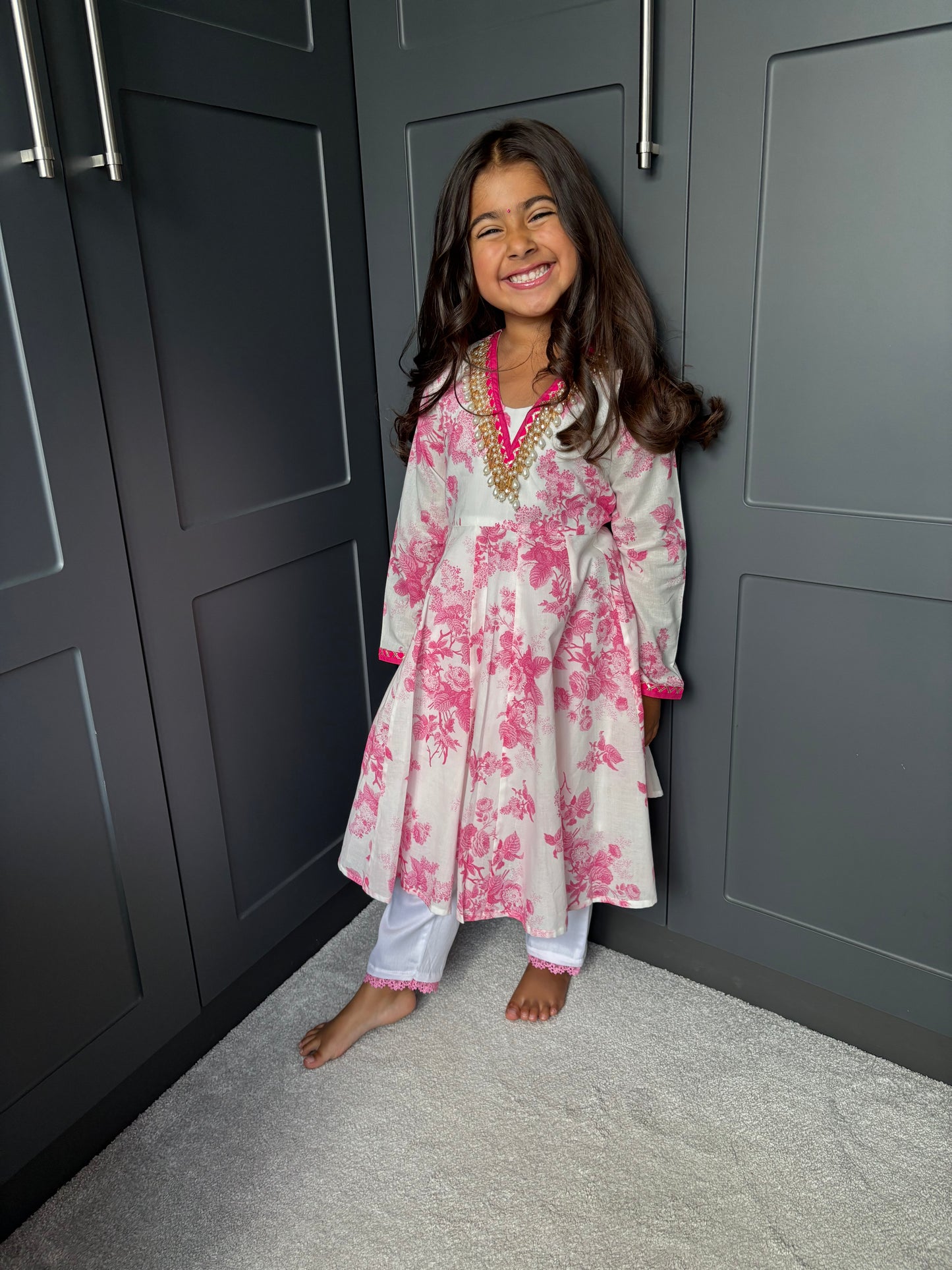 Mini Mama Enchanted Bloom Anarkali Set