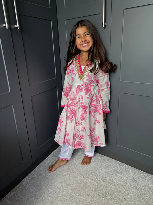 Mini Mama Enchanted Bloom Anarkali Set