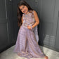 Lilac Embellished Palazzo Suit