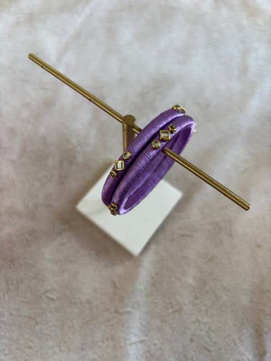 Slim Embellished Bangle (Lilac)