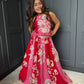 Magenta & Red Lengha Set