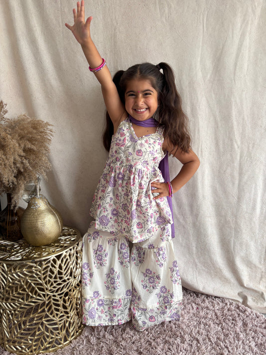 Summer Collection Lilac Sharara Suit