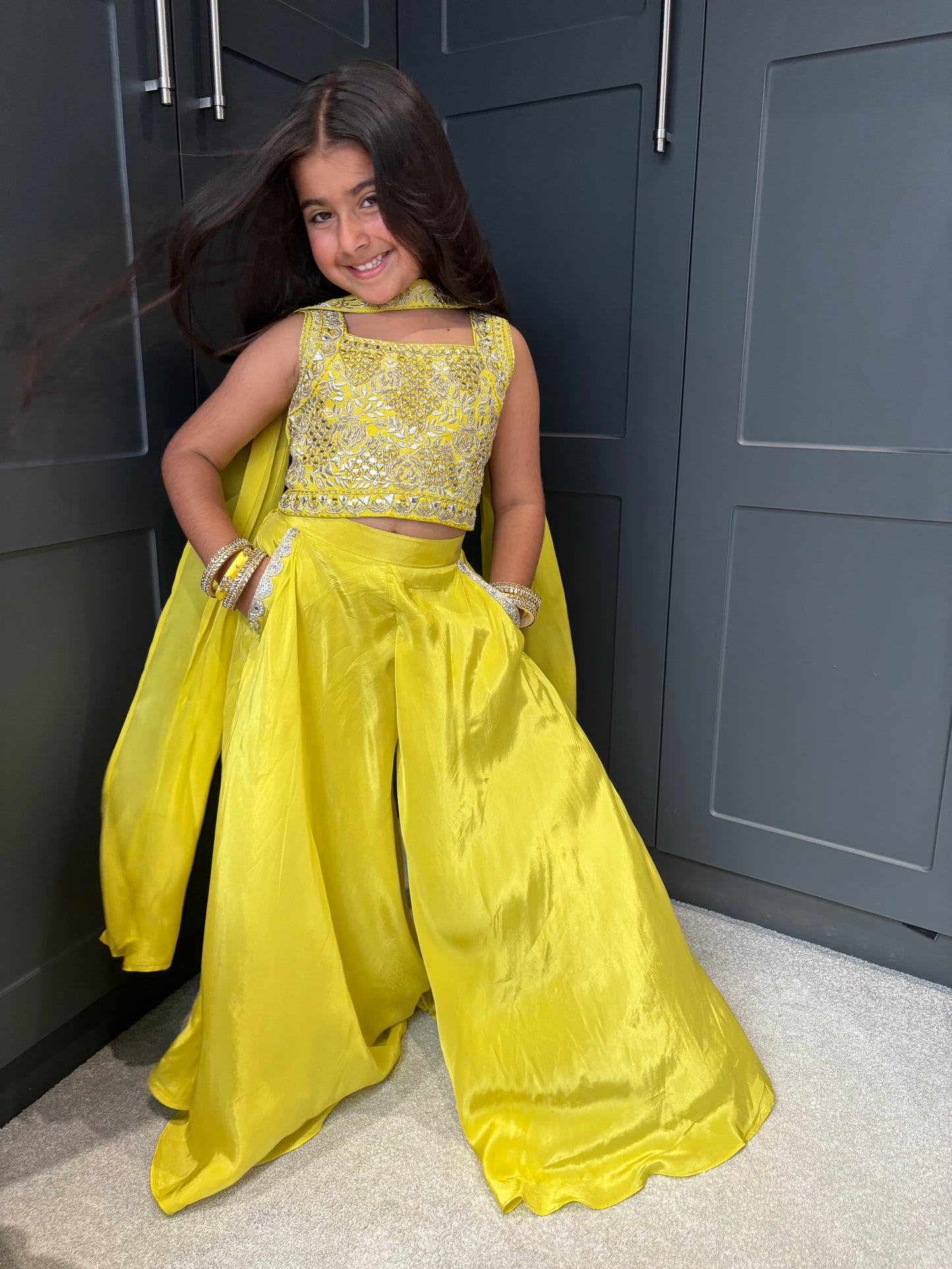 Golden Glow Palazzo Suit