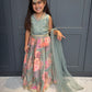 Sage Green Floral Lengha