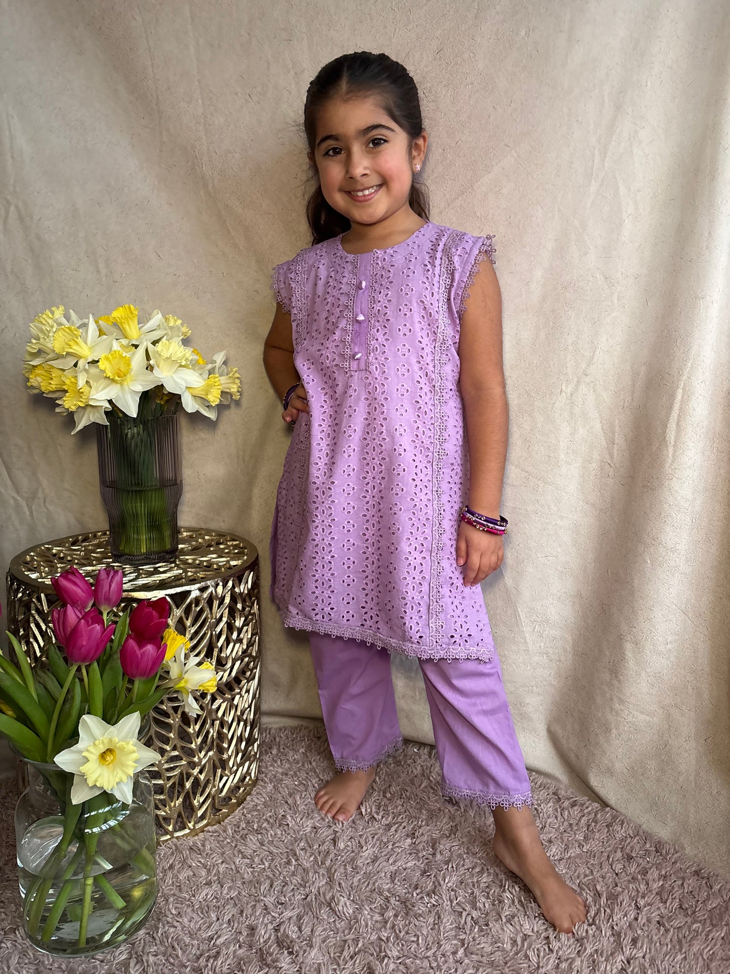 Lilac Chikankari Co-Ord