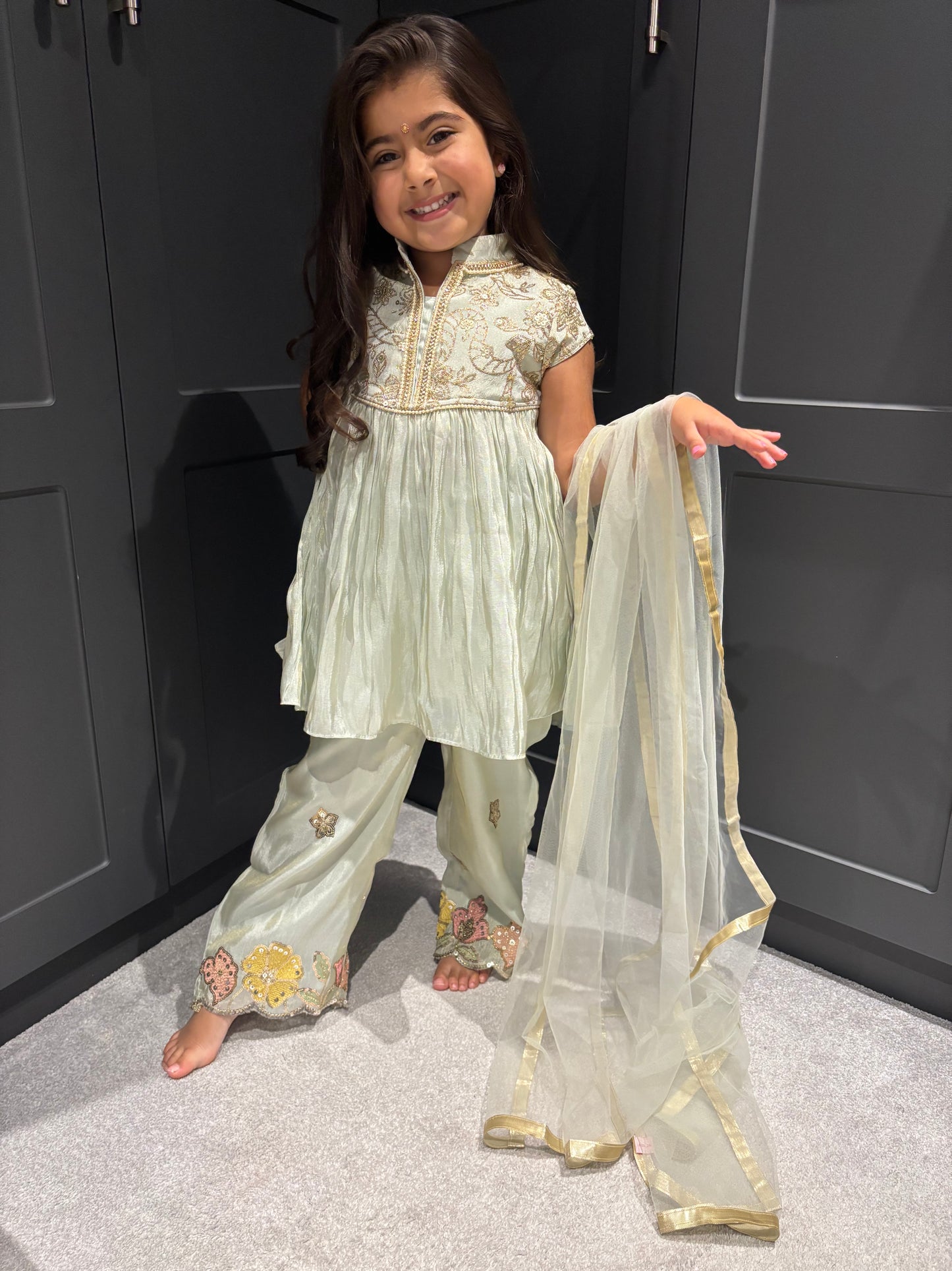 Mint Green Partywear Trouser Suit