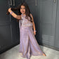 Lilac Embellished Palazzo Suit
