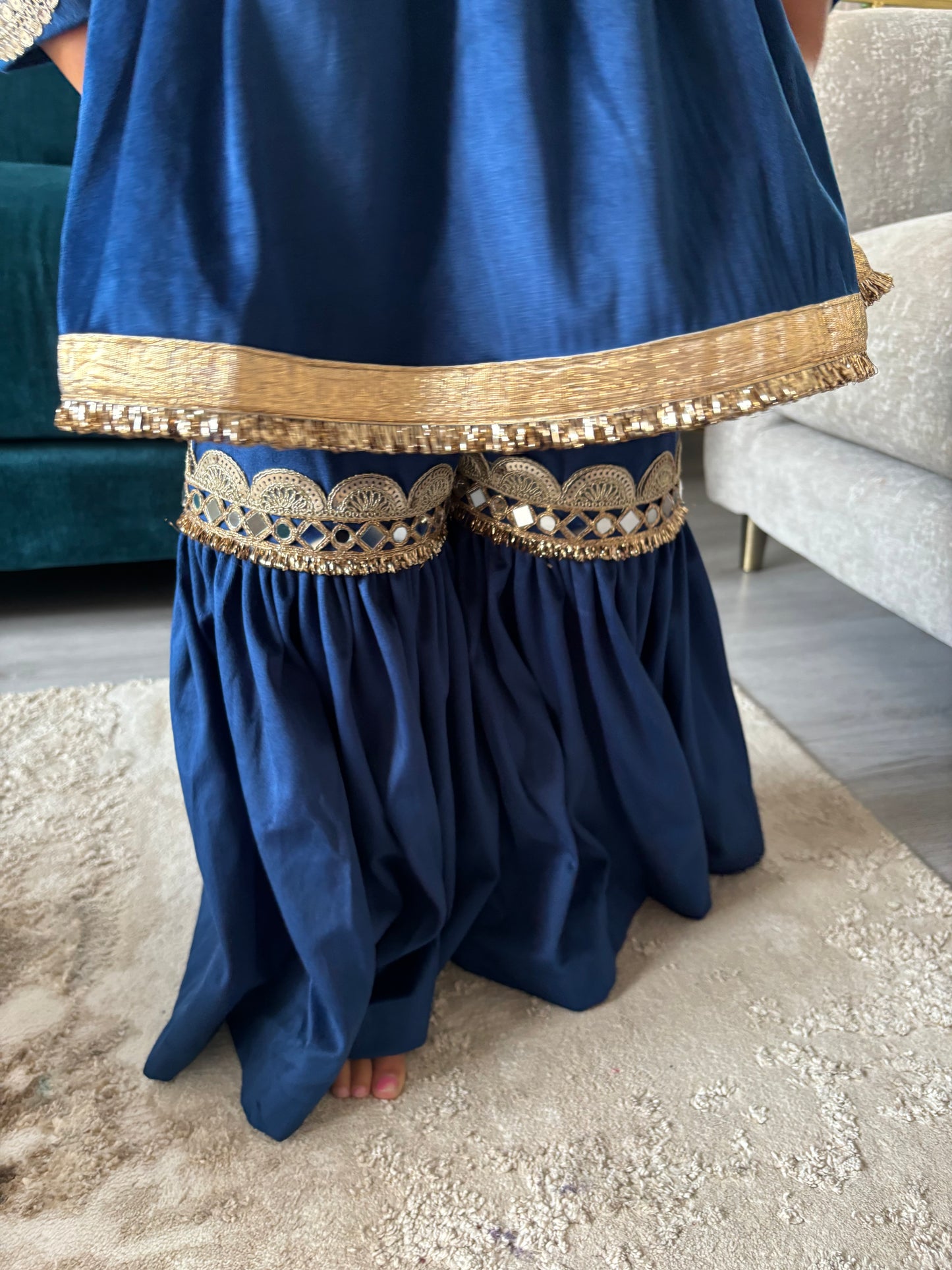 Mini Mama Velvet Sharara Set