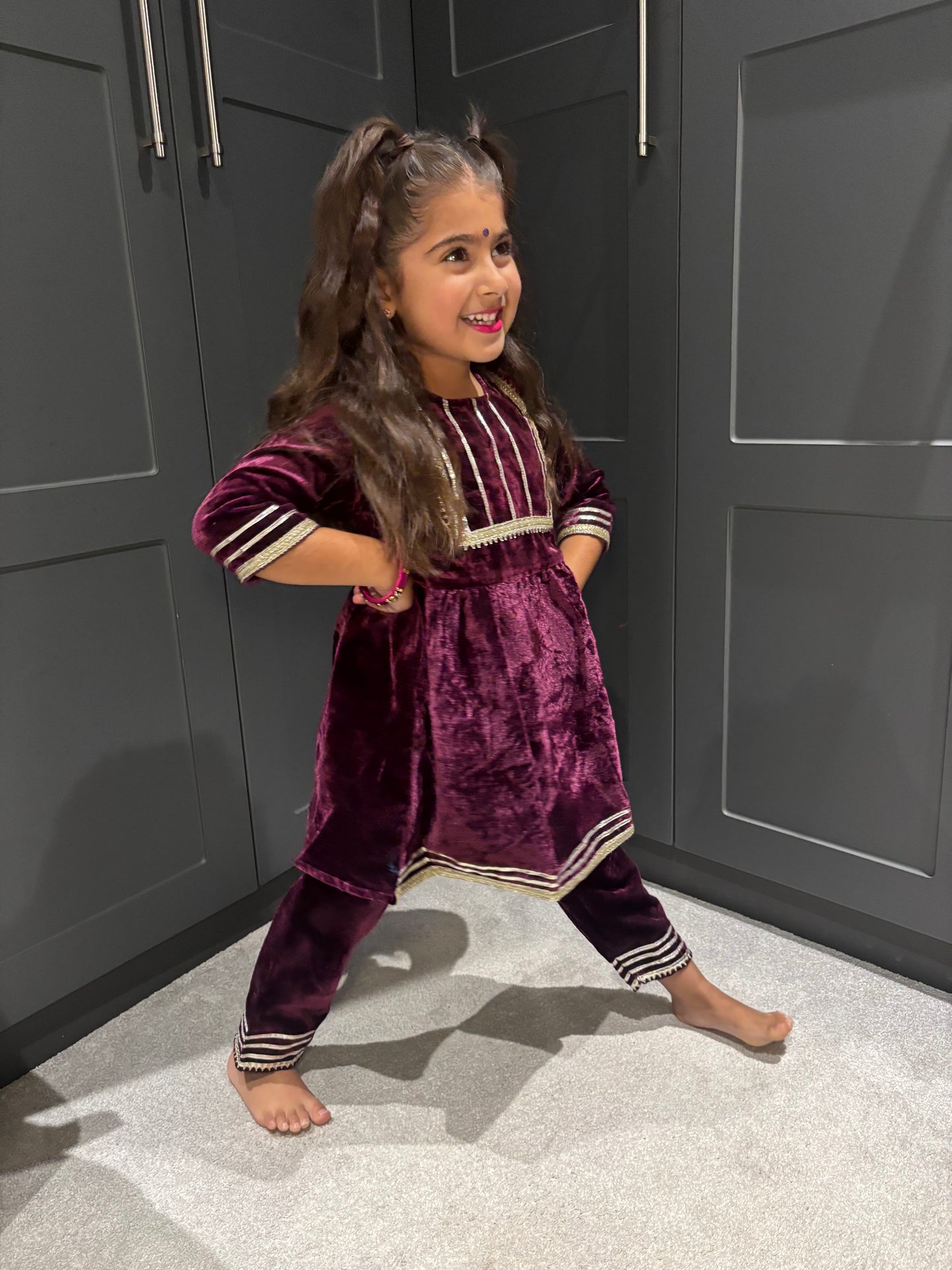 Wine Velvet Trouser Suit