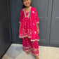 Rani Pink Cotton Palazzo Suit with Gotta Detail & Bandhani Dupatta | Indian Kidswear | Girls Outfits