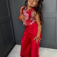 Red Silk Chanderi Palazzo