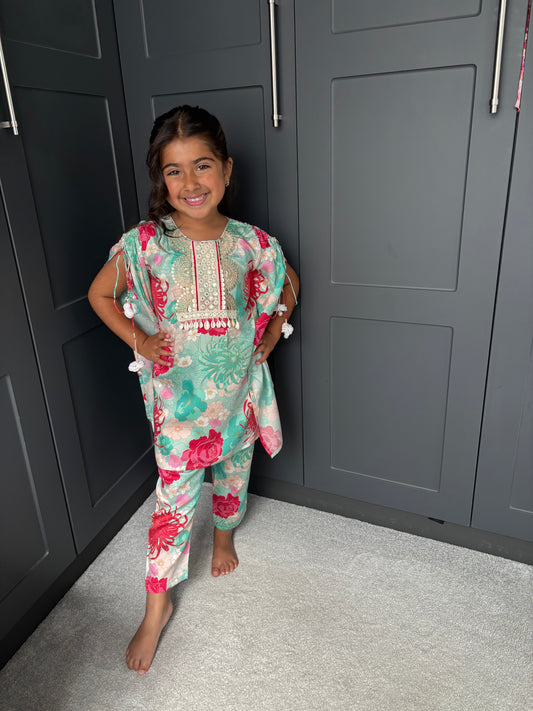 Mini Mama Blue Kurta Set