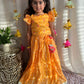 Yellow Bhandani Lehenga Set