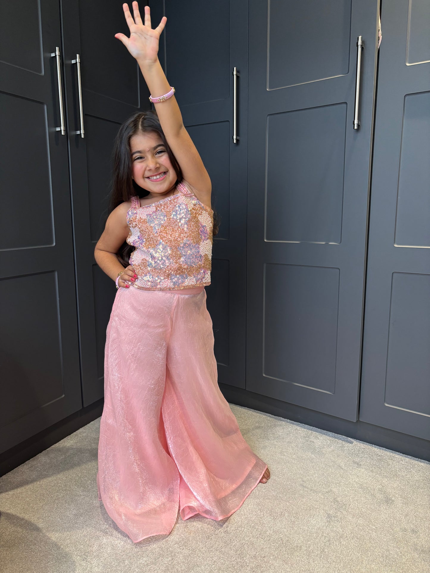 Baby Pink Palazzo Suit