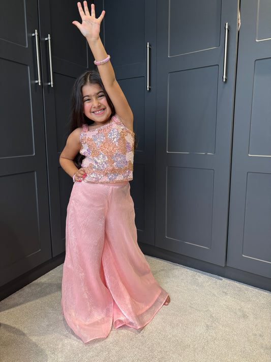 Baby Pink Palazzo Suit