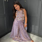 Lilac Embellished Palazzo Suit