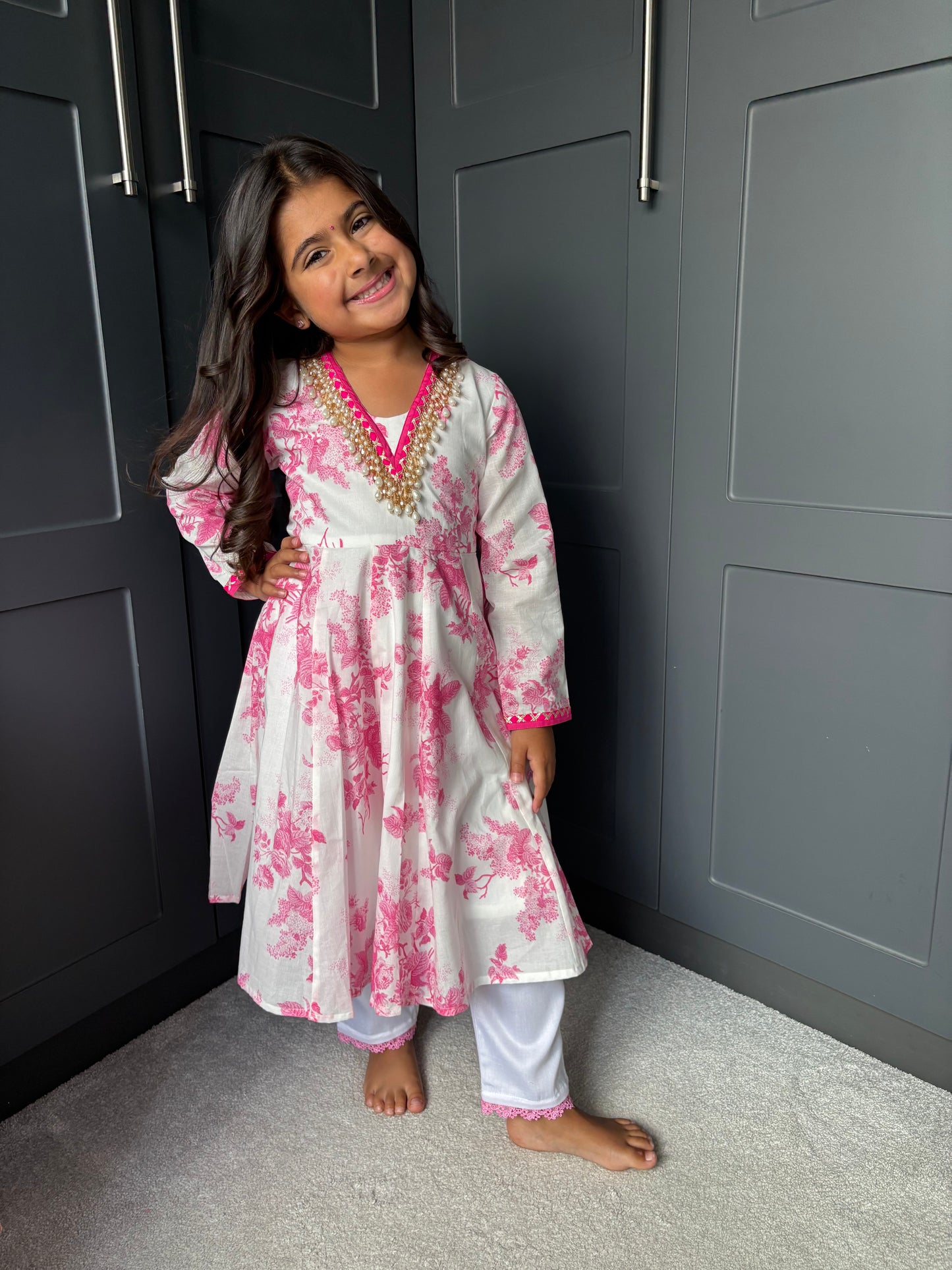 Mini Mama Enchanted Bloom Anarkali Set