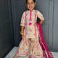 Lotus Print Girls Gharara Set | Indian Festive Wear | Sibling Collection