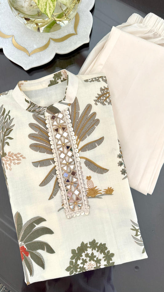 Boys White Kurta Pyjama