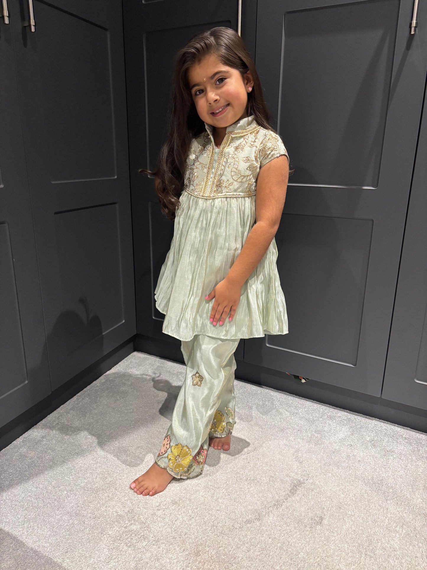 Mint Green Partywear Trouser Suit