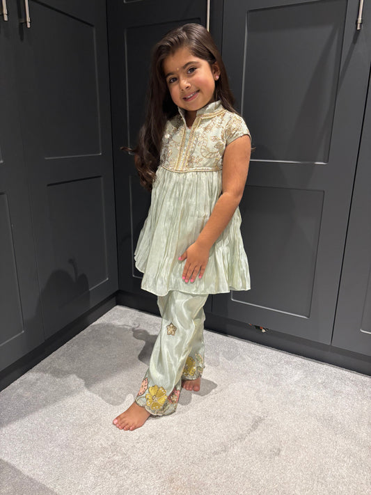 Mint Green Partywear Trouser Suit