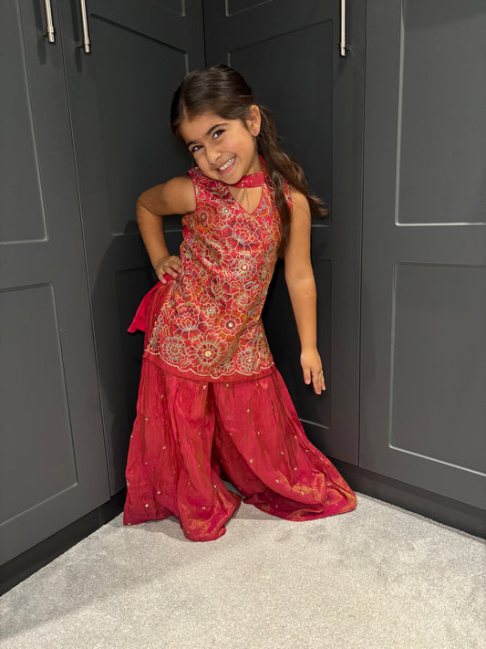 Hot Pink Gharara Suit