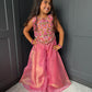 Pink Floral & Pearl Palazzo Suit