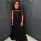 Black Embellished Lengha Set with Collar Dupatta | Girls Indian Festive Wear
