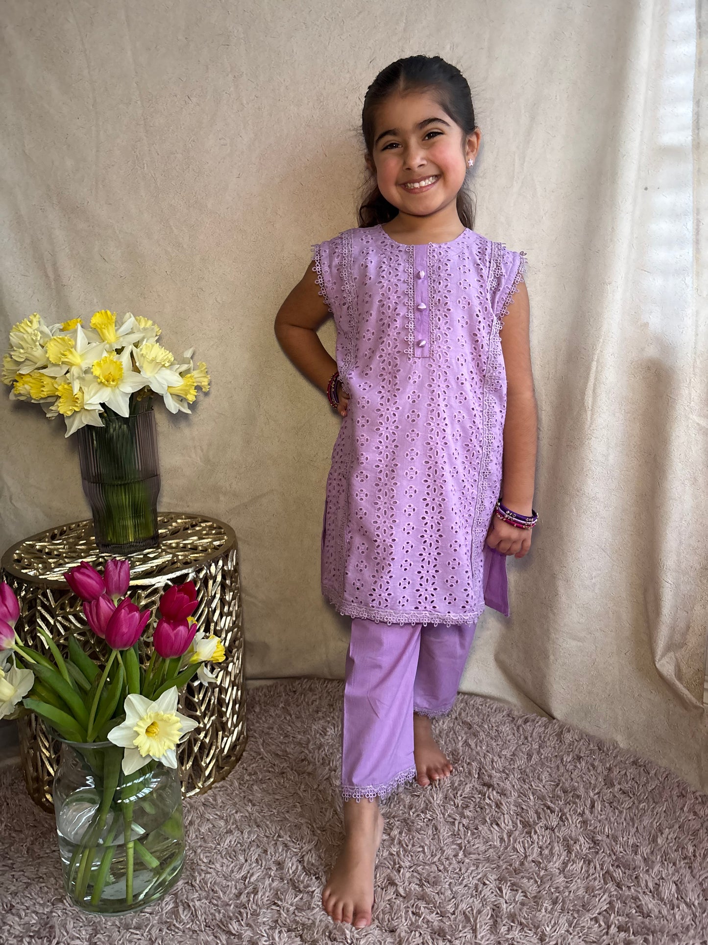 Lilac Chikankari Co-Ord