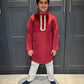 Boys Red Kurta Pyjama