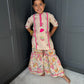 Lotus Print Girls Gharara Set | Indian Festive Wear | Sibling Collection