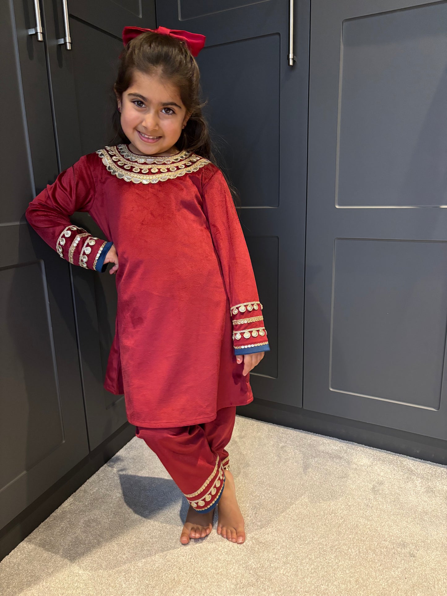 Red Velvet Salwar Suit