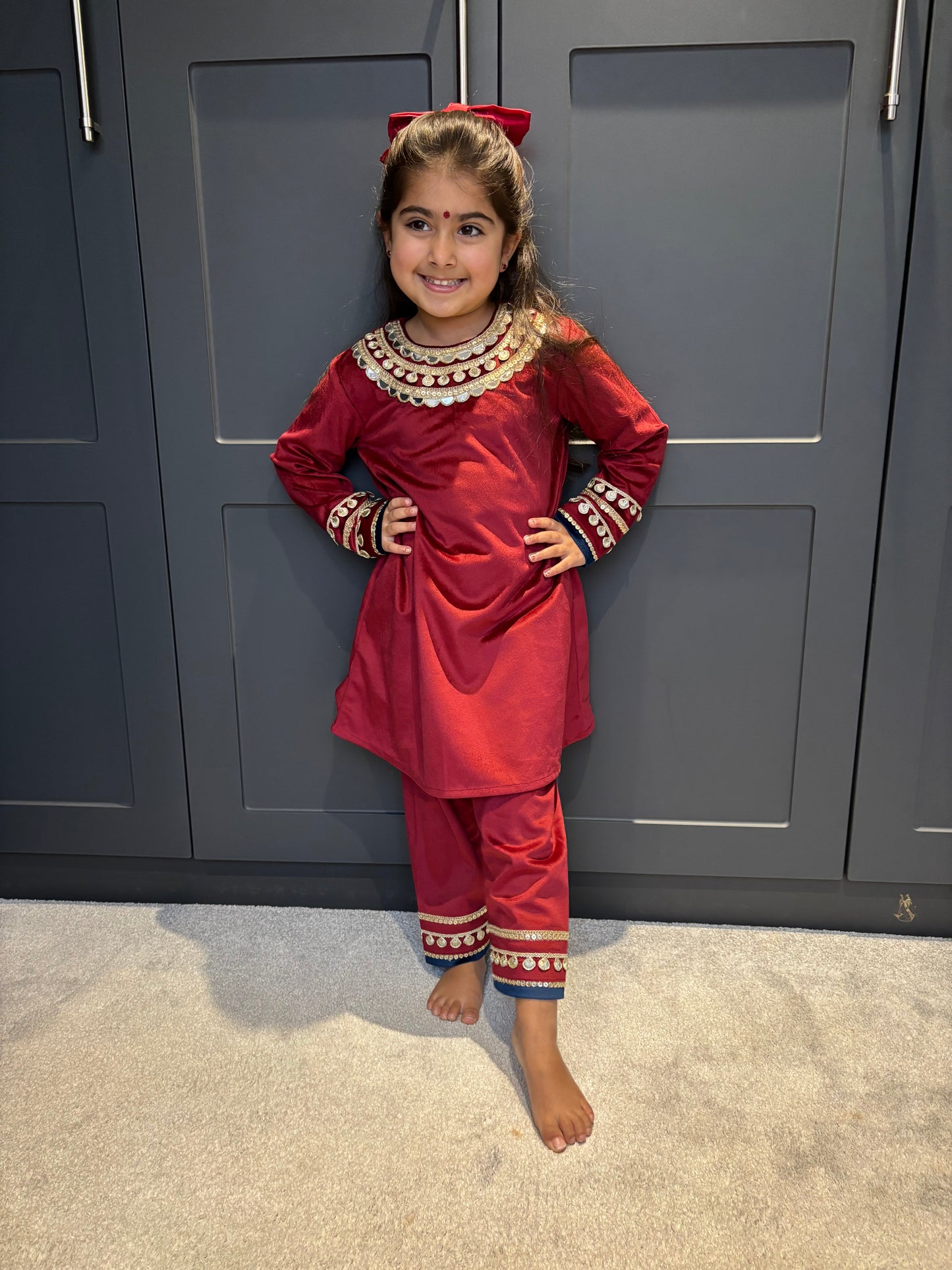 Red Velvet Salwar Suit