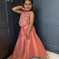 Coral Floral Pearl Palazzo Suit