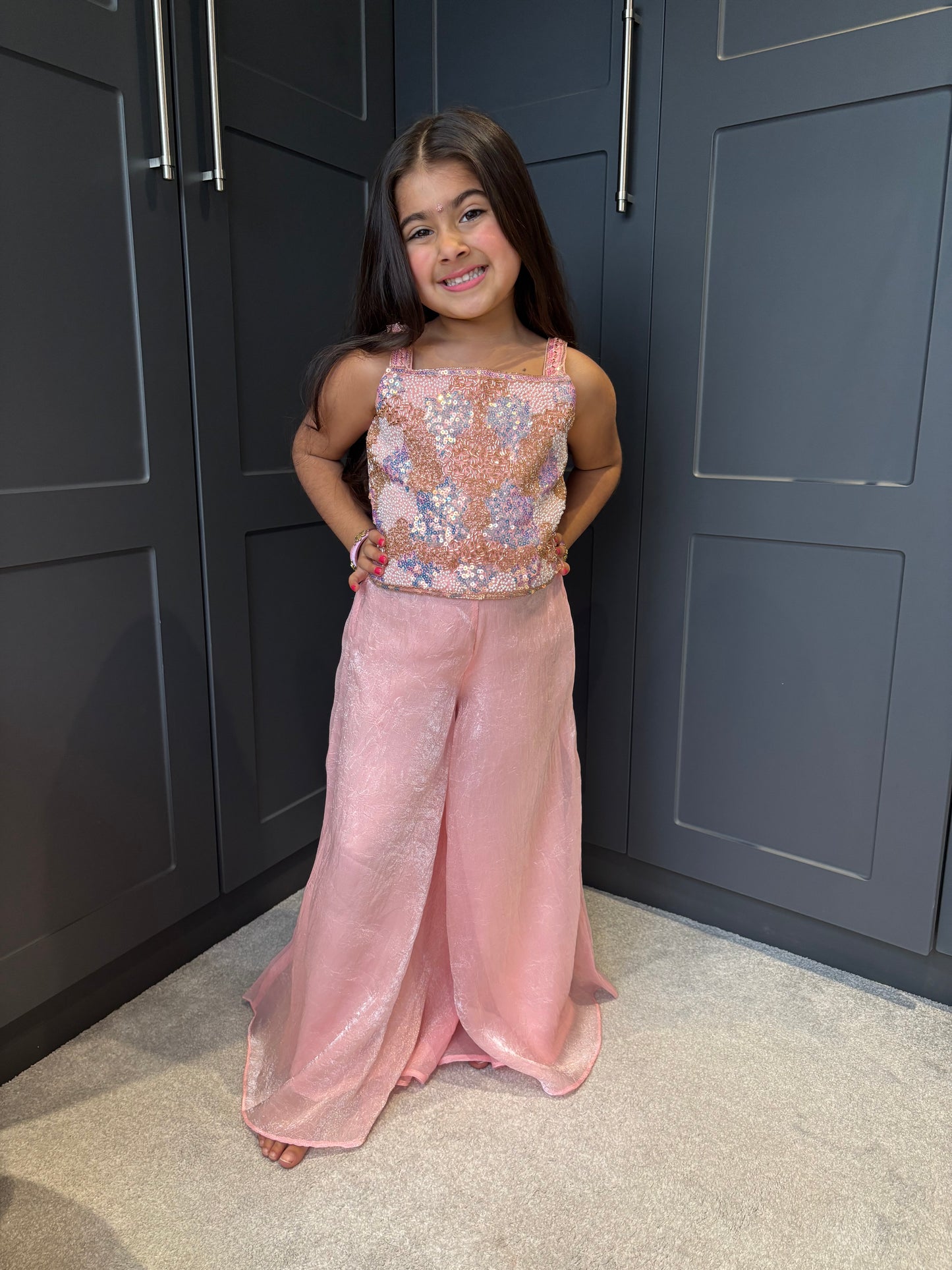 Baby Pink Palazzo Suit