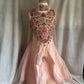 Peach Floral Pearl Palazzo Suit