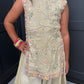 The Golden Muse | Girls Gold Floral Embroidered Palazzo Suit