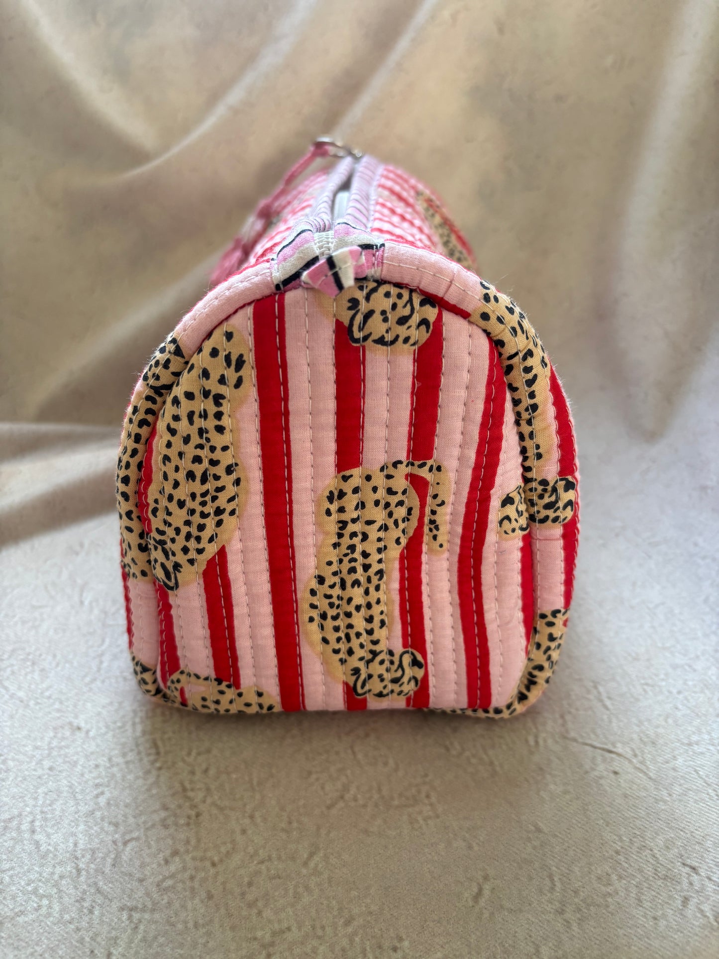 Pink/Red Striped Multi-Purposs Bag
