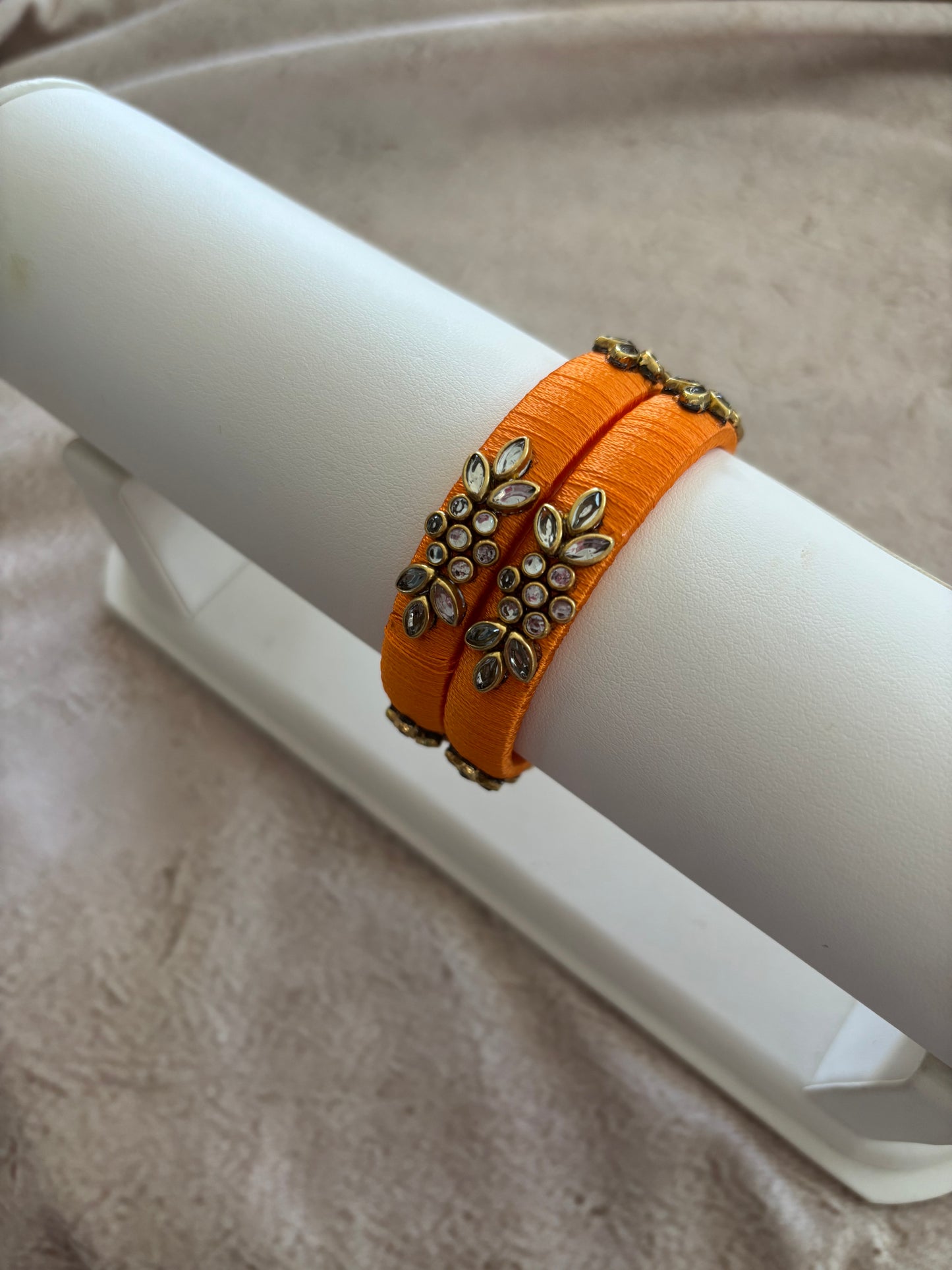 Orange Embellished Bangle