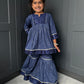 Royal Blue Frock Sharara Suit