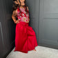 Red Silk Chanderi Palazzo