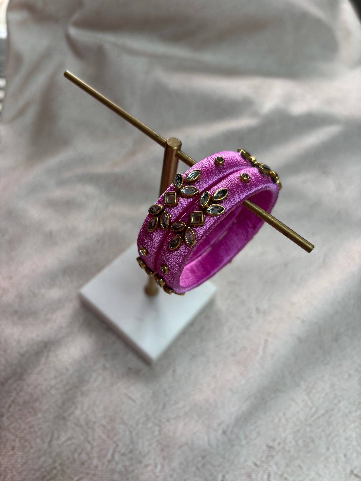 Pink Embellished Bangle