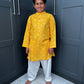 Boys Festive Yellow Bandhani Print Salwar Kameez | Sibling Collection