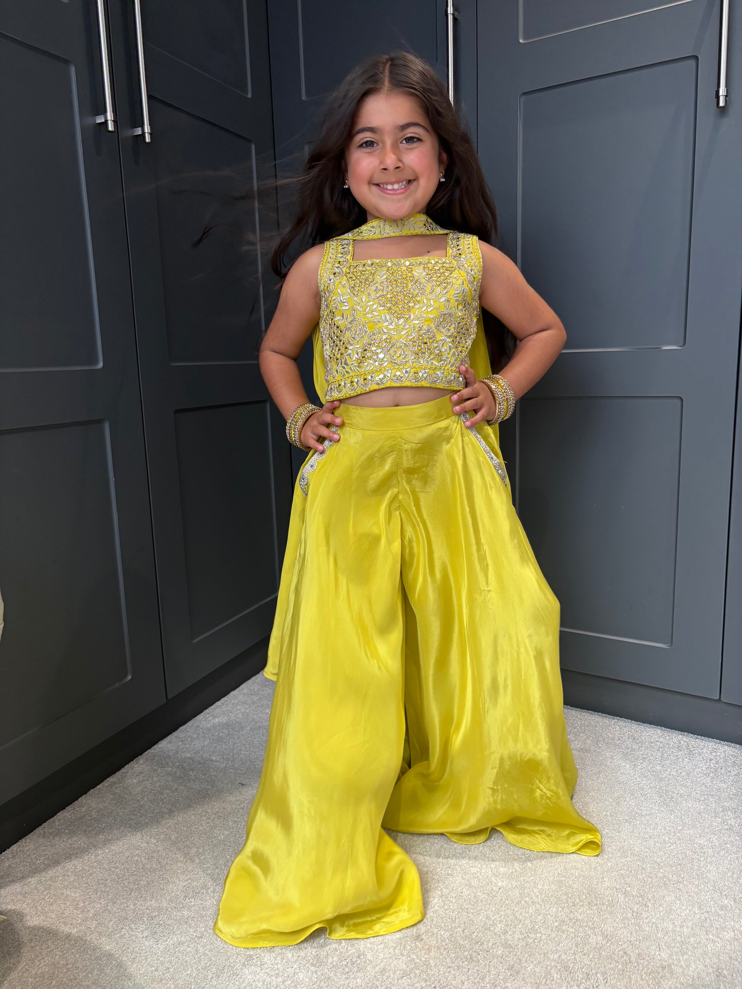 Golden Glow Palazzo Suit