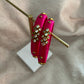 Fuscia Pink Embellished Bangles