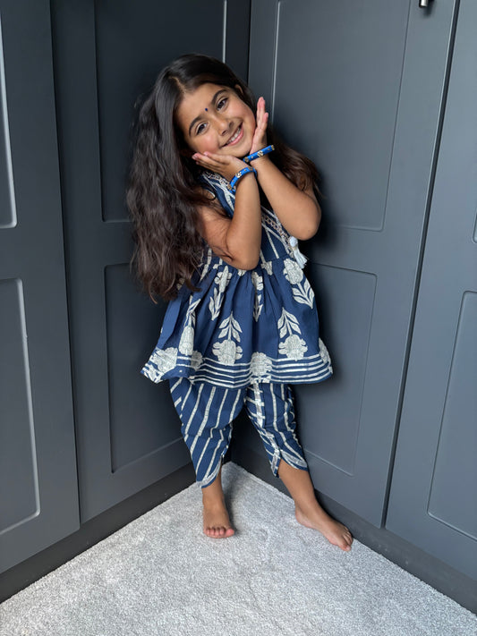 Royal Blue Dhoti Suit